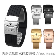 Suitable for rolex Yacht Daytona GMT Log rolex Black Water Ghost Silicone Strap 18/20/21/22mm
