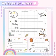 Set of 32 lovely notebook labels with hand-painted corner designs | Aimee Aimee Aimee Aimee