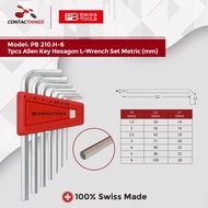 PB SWISS TOOLS 7pcs Allen Key Hexagon L-Wrench Set Metric (mm) PB 210.H-6