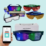 [KEDAH] LED Glasses Bluetooth Customize Light Up Glasses Cermin Mata LED Spec Mata Lampu Party Glass