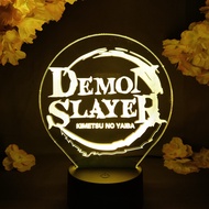 Demon Slayer LED Anime Lamp Manga Fans Episode Achievement Mark Gift Art Deco 3D Hologram Light Kimetsu no Yaiba Collectible