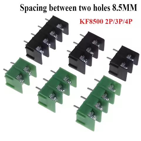 5PCS/lot KF8500 8.5MM 2P 3P 4P Fence Type Connection Terminal Black/Green PCB Terminal