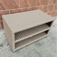 Q-8#Outdoor Waterproof Shoe Cabinet Outdoor Balcony Door Shoes Rack Rattan Storage Cabinet High Cabinet Low Cabinet HV8U