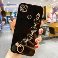 Luxury Plating Love Heart Bracelet Phone Case For Xiaomi Redmi 9 9A 9C 9T 10 10A 8 8A K20 K30 K40 Pro Note 7 8 9 9S 10 11 11S Pro Max Color Wrist Chain Silicon Cover