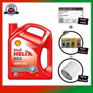 Shell Helix HX3 20W50 Mineral Synthetic Engine Oil/Miyak Hitam (4Liter)(550051932) For Proton/Perodu