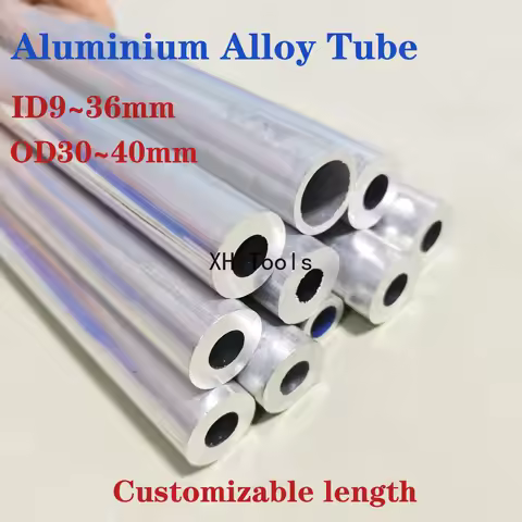 6063 Aluminium Tube ID9~36mm OD32-40mm Aluminum Alloy Round Pipe Straight Hollow Aluminum Pipes Meta