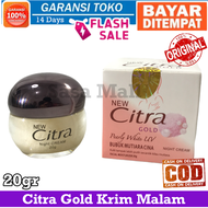 Bayar di Tempat Citra Gold Krim Malam Pearly White UV Night Cream 20gr Original Hologram Dengan Bubu