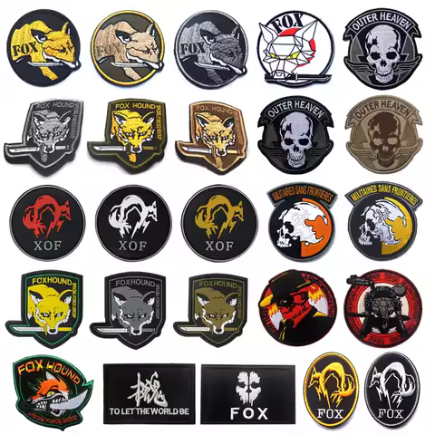 Metal Gear Solid Foxhound Patches Fox Hound Special Force Uniform Sticker Badges Military Group Armb