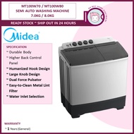 Midea Semi Auto Washing Machine 7.0KG / 8.0KG - MT100W70 / MT100W80