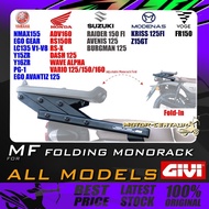 GIVI FOLDING RACK MONORACK FOLD MF DASH,NMAX,Y15,Z15GT,EGO,Y16ZR,LC135 FI,VARIO,ADV160,RS150R,RS-X,R