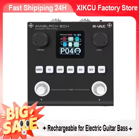XIKCU M-VAVE Blackbox / Annblack box Guitar / Bass AMP Modeler Multi Effects Processor Rechargeable 