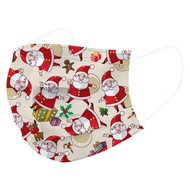 Christmas Santa Beige 3-Ply Children's Mask - Single
