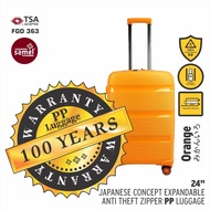 SAMEL 24" FGD 363 JAPANESES CONCEPT EXPANDABLE ANTI THEFT ZIPPER PP LUGGAGE | ORANGE COLOR