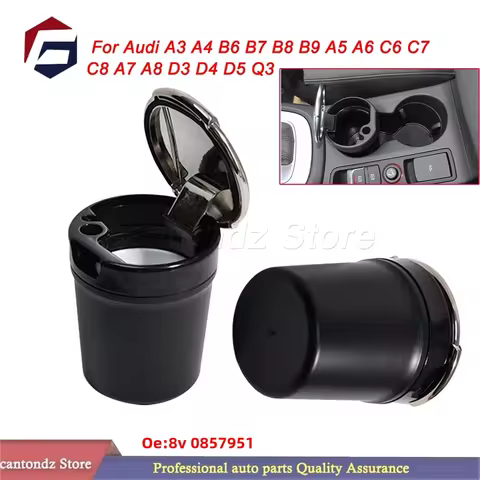 Front Ashtray Garbage Storage Cup with Logo 8V0857951 For Audi A3 A4 A6 B7 C6 C8 Q5 Q7 B6 B8 B9 A5 C