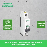 MCB 1P SCHNEIDER IC60N 1 PHASE 4A 6A 10A 16A 20A 25A 32A 40A 50A 63A INDIA