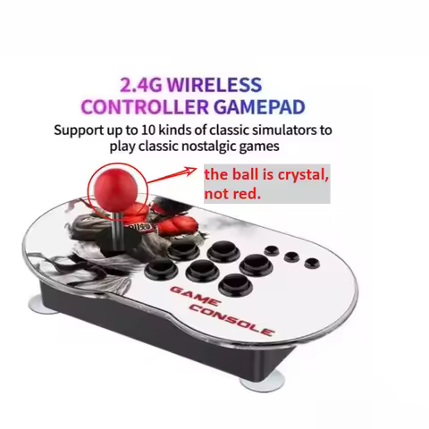 MT6 M9 Wireless Arcade Stick TV Game Console With 2.4G Joystick, 4K Output 23+ Emulators, Double Fre