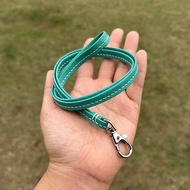 【掛頸帶】粉藍綠色十字紋牛皮/掛鉤吊繩/真皮手縫頸繩/手機背帶