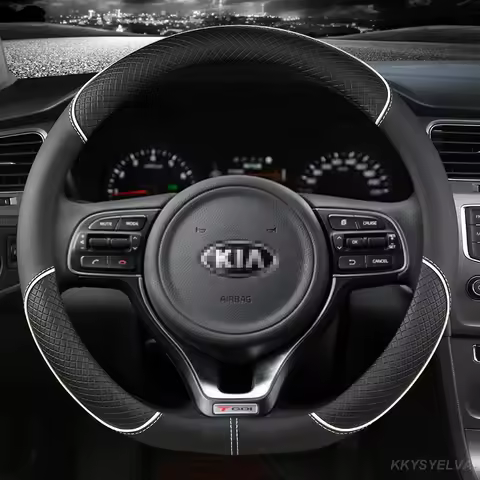 Pu Leather Car Steering Wheel Cover 38cm For Kia Rio 2 3 4 X Line Kombi Sedan K2 K3 K4 K5 KX1 KX3 KX