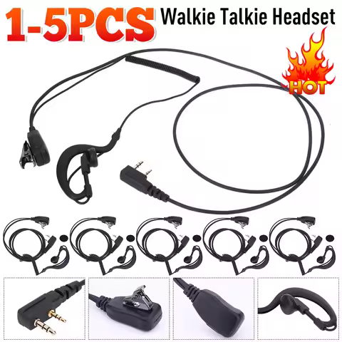 Walkie Talkie Acoustic Air Tube Headset 2 Pin PTT Earpiece Earphone For Baofeng UV-5R Kenwood 480 49