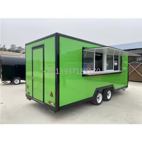 Best-selling Popular Food Vending Trailer Luxury Type 2 Axles 4 Wheels Mobile Food Truck