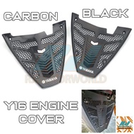 Y16 Y16ZR ENGINE COVER "MATERIAL PVC" CARBON / BLACK