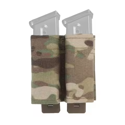 Tactical FAST 9MM Double Magazine Pouch KYWI Wedge Insert MOLLE Hunting Airsoft GLOCK M9 P226 HK Mag