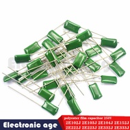 COD-100Pcs polyester film capacitor 250V 2E102J 2E103J 2E104J 2E152J 2E222J 2E223J 2E332J 2E333J 1NF