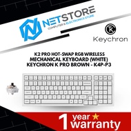 KEYCHRON K2 PRO HOT-SWAP RGB WIRELESS MECHANICAL KEYBOARD (WHITE) - KEYCHRON K PRO BROWN - K4P-P3