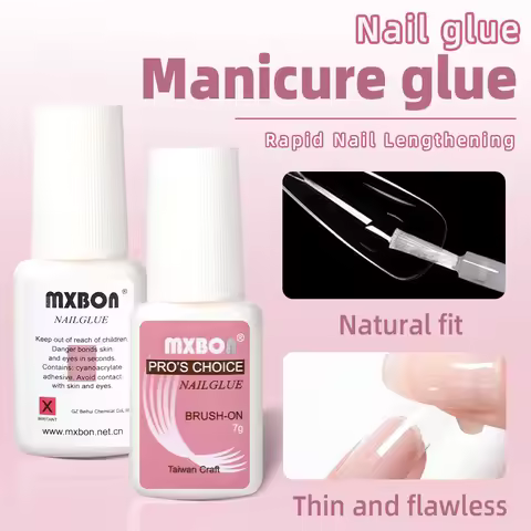 7g/1Bottle Fast Drying Nail Gule With Brush For False Nails Acrylic Fake Nails&Rhinestone Strong Adh
