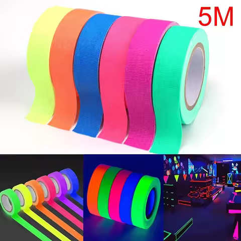 UV Glow Cotton Tapes Neon Gaffer Party Tape Safety Warning Neon Tape UV Tape Stage Props Wedding Dec