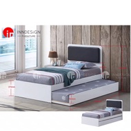 MyroII Solid Wooded Bed Single / Super Single Bed Frame With / Without Single Pullout Bed