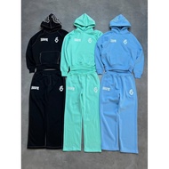 KPX8 centralcee同款6PM Sportsuit刺绣卫衣套装嘻哈宽松运动长裤