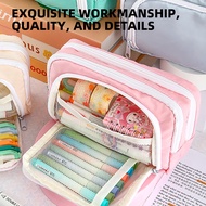 Pencil Case Large capacity 3 layers Simple Stationery Box Students School Supplies Beg Pensel Esteti