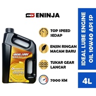 【100% ORIGINAL】Ideal Lube 10W40 SN 4L Semi Synthetic Engine Oil API SP All Car Perodua Proton Toyota Honda Nissan Mazda