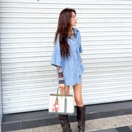 Hermes Garden Party 30 帆布手提花園包(8F錫器灰/米白)