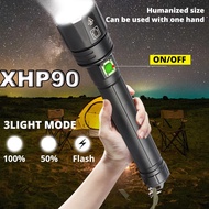 XHP90.2 PowerfulLED Flashlight Rechargeable XHP70.2 Zoomable Waterproof Torch Light