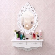 Wall Mounted Dressing Table with Mirror +  Double Drawer