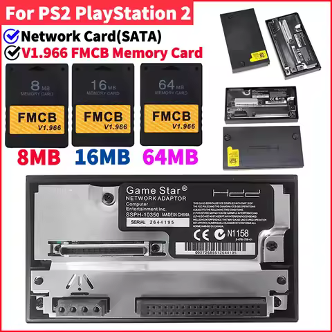 SATA Interface Network Card Adapter For PS2 Playstation 2 Fat Console SATA HDD Sata Socket 2.5/3.5In