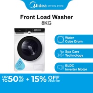 Midea MFK968W White Front Load Washing Machine, 9kg, Water Efficiency 4 Ticks
