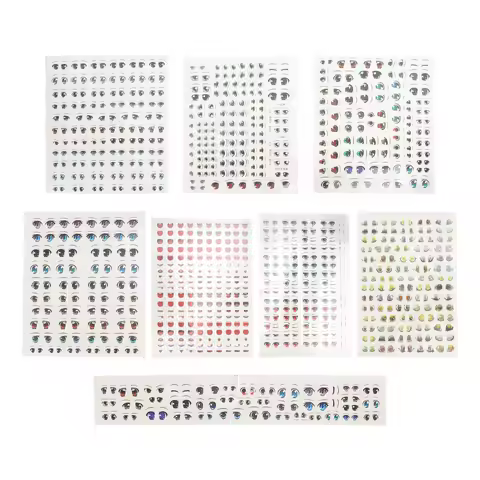 8 Sheets Clay Eyebrow Sticker Cartoon Character Accessories Girls Toys Crochet DIY Figures Eyes Stic