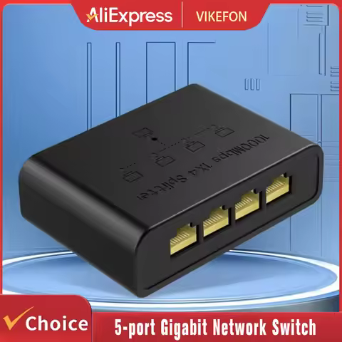 VIKEFON 5-port Gigabit Network Switch Ethernet RJ45 Network Port Network Cable Connection Switch Net