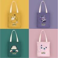 (37cm x 33cm) Cartoon Bag with Inner Zipper Tuition Bag Casual Canvas Tote Bag