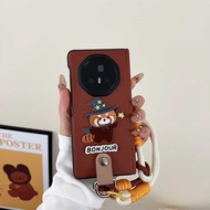 Cute Cartoon Case for Honor Magic V3 / V5 Fold with Hand Strap Shockproof Full-Body Protection Phone