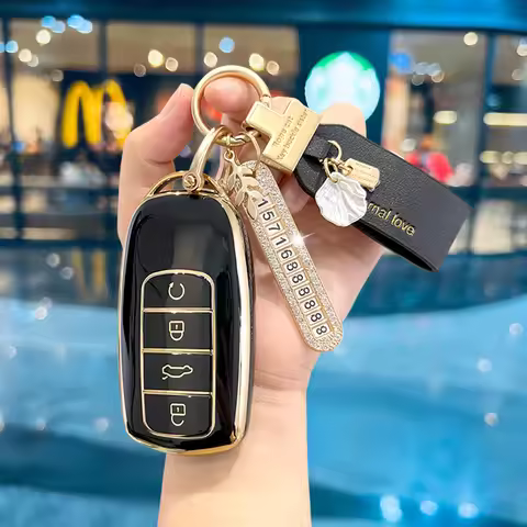 Leather Key Holder Keychain Tpu Car Key Case Cover for Chery Tigo 8 Key Case 8 Pro Tigo 7 7 Pro Omod