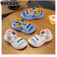 VOCKOO รองเท้าแตะเด็กลายการ์ตูนเป็ดถักน้ำมันเบนซินไม่ลื่นและเหมาะสำหรับเด็กชายและเด็กหญิง