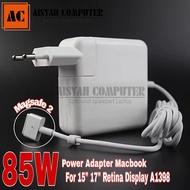 85W 20V 4.25A Power Adapter Magsafe 2 For A1424 A1398 15" 17" Retina Display (Warranty) New