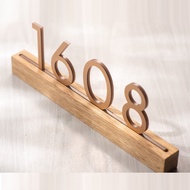 24x8cm Golden hollow out Solid Wood Premium Signage Unit Number Signage HDB Unit Customised Unit Sig