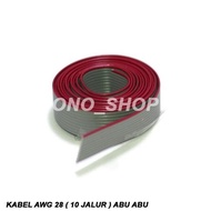 (b4y) kabel awg 28 (10 jalur) abu-abu merah @ 1 meter (terlaris)