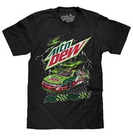 Tee Luv Men's MTN Dew Racecar T-Shirt - Mountain Dew Soda Logo Racing Shirt