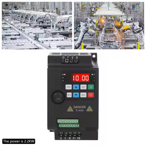 2.2kw 3HP Universal VFD, 220V Single to Three Phase VFD Variable Frequency Drive, Single Phase Input